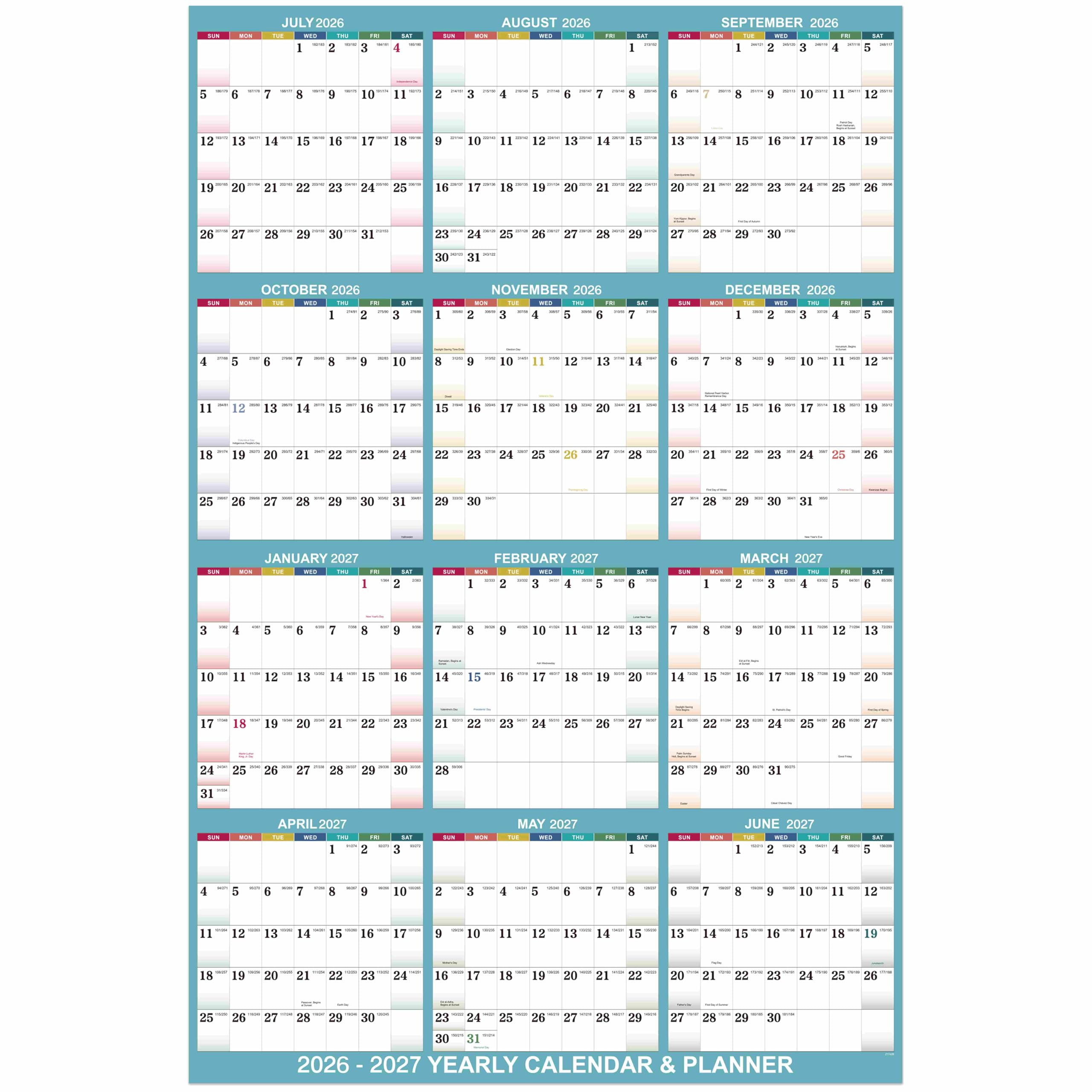 Amazon.com: Yearly Wall Calendar 2026-2027 - 2026-2027 Wall